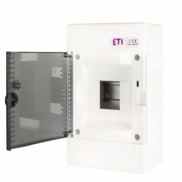 Rozdzielnica natynkowa 1x4 drzwi transparentne ECT4PT 001100140 ETI (001100140)