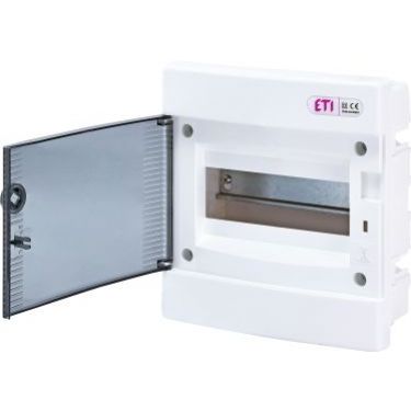 Rozdzielnica podtynkowa 1x8 drzwi transparentne ECM8PT 001101010 ETI (001101010)