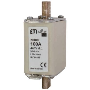Wkładka topikowa NH do ochrony akumulatorów, magazynów energii DC NH00 gBat 63A 550V DC 004110217 ETI (004110217)