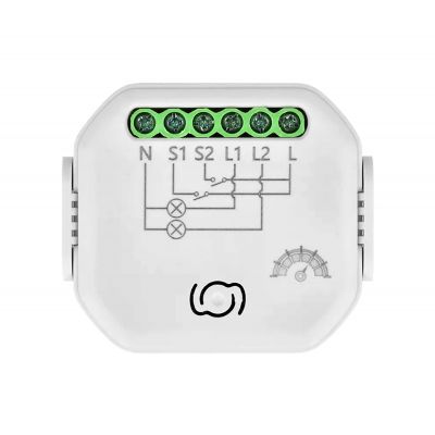 Przekaźnik dopuszkowy 2-kanałowy ze ściemniaczem Tuya Smart Wi-Fi+BLE (OR-SH-17103)