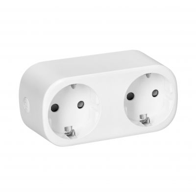 Rozgałęźnik bezprzewodowy podwójny Tuya Smart Wi-Fi, Schuko, biały (OR-SH-17510(GS)/W)