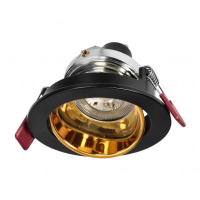 FONDI RC ramka dekoracyjna oprawy punktowej, MR16/GU10 max. 50W, okrągła, stała, aluminiowa, czarno- (AD-OD-6522/B-C)