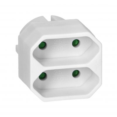 Rozgałęźnik 2x2P euro biały, 20 sztuk OR-AE-13277/W/20 ORNO (OR-AE-13277/W/20)
