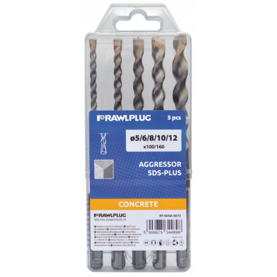 Zestaw wierteł 3szt. 6,8,10x100x160 mm AGGRESSOR SDS plus RAWLPLUG (RT-SDSA-SET1)