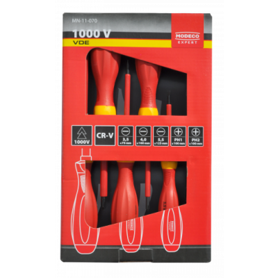 Zestaw wkrętaków izolowanych 1000V VDE 6cz RAWLPLUG (MN-11-070)