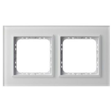 SONATA Ramka podwójna - kolor białe szkło szronione R-2RGC/78/00 OSPEL (R-2RGC/78/00)
