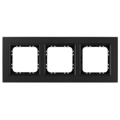 SONATA Ramka potrójna 3-krotna czarne szkło szronione R-3RGC/79/33 OSPEL (R-3RGC/79/33)