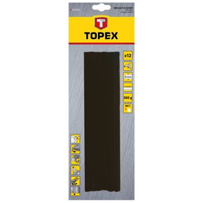 Wkłady klejowe 11 mm, czarne, 12 szt, 42E173 TOPEX 4,2E+174 GTX (42E173)