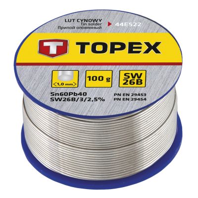 Lut cynowy 60% Sn drut 1,0mm 100 g TOPEX 44E522 GTX (44E522)