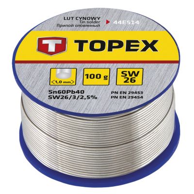 Lut cynowy 60% Sn drut 1,0mm 100 g TOPEX 44E514 GTX (44E514)