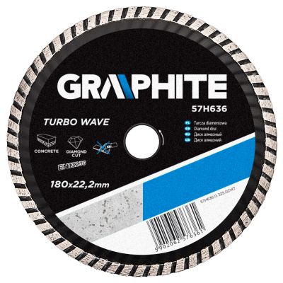 Tarcza diamentowa 180 x 22.2 mm, turbo wave 57H636 GRAPHITE (57H636)