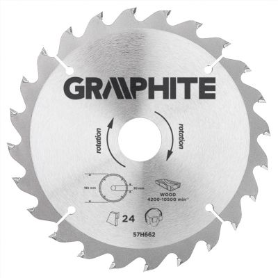 Tarcza do pilarki widiowa 185x30mm 24 zęby GRAPHITE 57H662 GTX (57H662)