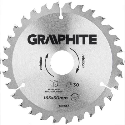 Tarcza do pilarki widiowa 165x30mm 30 zębów do aluminium GRAPHITE 57H654 GTX (57H654)