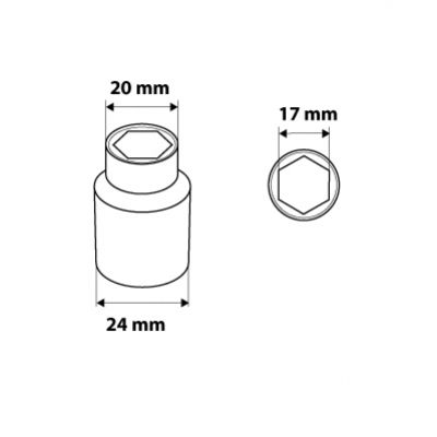 Nasadka sześciokątna 3/8" 17mm NEO 08-177 GTX (08-177)