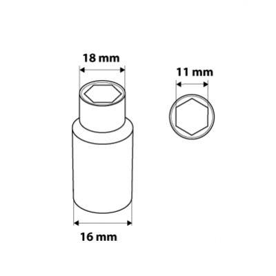 Nasadka sześciokątna 3/8" długa 11mm NEO 08-186 GTX (08-186)