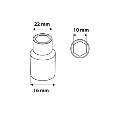 Nasadka sześciokątna 1/2" 10mm NEO 08-410 GTX (08-410)