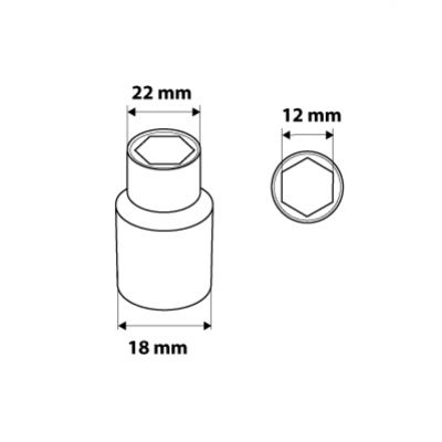 Nasadka sześciokątna 1/2" 12mm NEO 08-412 GTX (08-412)