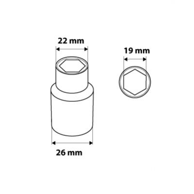 Nasadka sześciokątna 1/2" 19mm NEO 08-419 GTX (08-419)