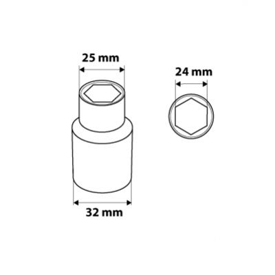 Nasadka sześciokątna 1/2" 24mm NEO 08-424 GTX (08-424)