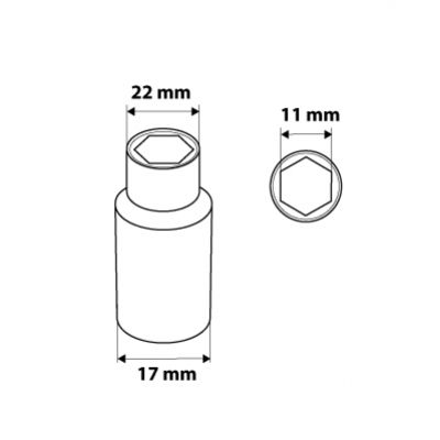 Nasadka sześciokątna długa 1/2" 11mm NEO 08-461 GTX (08-461)