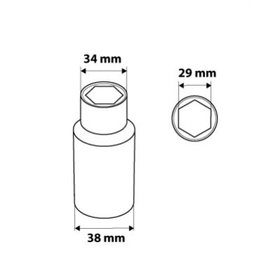 Nasadka sześciokątna długa 1/2&quot; 29mm NEO 08-479 GTX (08-479)