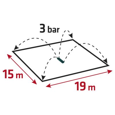 Zraszacz oscylacyjny, powierzchnia zraszania do 418 m2, 18 dyszy zraszających 15G772 GTX (15G772)