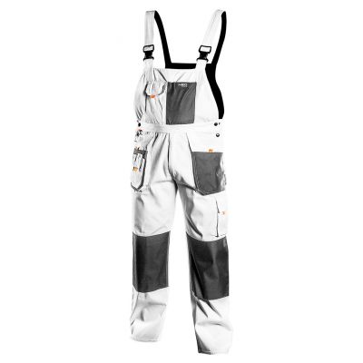 Spodnie robocze na szelkach białe HD rozmiar L/52 NEO 81-140-L GTX (81-140-L)