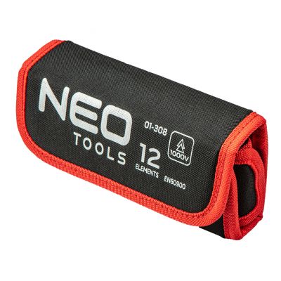 Końcówki wkrętakowe z uchwytem zestaw dla elektryka 1000V 12szt. NEO TOOLS GTX (01-308)