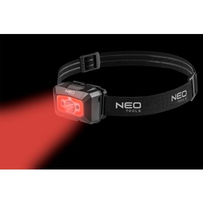 Latarka czołowa akumulatorowa USB 250 lm COB LED + czujnik ruchu 99-073 NEO TOOLS GTX (99-073)