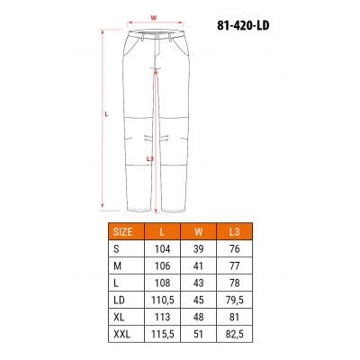 Spodnie robocze rozmiar LD/54 NEO 81-420-LD GTX (81-420-LD)