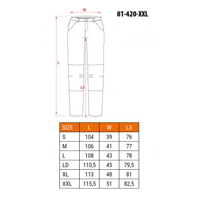 Spodnie robocze rozmiar XXL/58 NEO 81-420-XXL GTX (81-420-XXL)