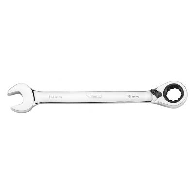 Klucze płasko-oczkowe z grzechotką 12szt 8-19 NEO 09-345 GTX (09-345)
