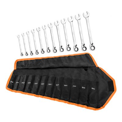Klucze płasko-oczkowe z grzechotką 12szt 8-19 NEO 09-345 GTX (09-345)