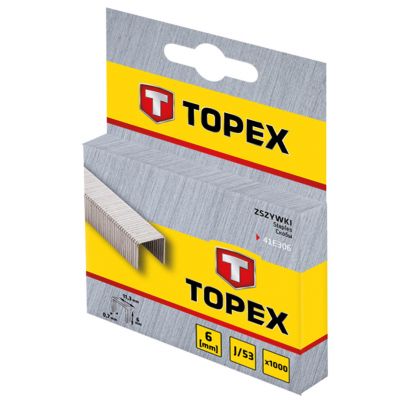 Zszywki typ J, 6 mm, 1000 szt, 41E306 TOPEX 4,1E+307 GTX (41E306)