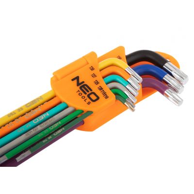 Klucze Torx T10-50, zestaw 9 szt,, kolorowe NEO 09-518 GTX (09-518)