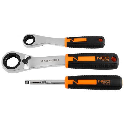 Zestaw nasadek przelotowych 1/4 + 3/8, 46 SZT NEO TOOLS 10-019 GTX (10-019)