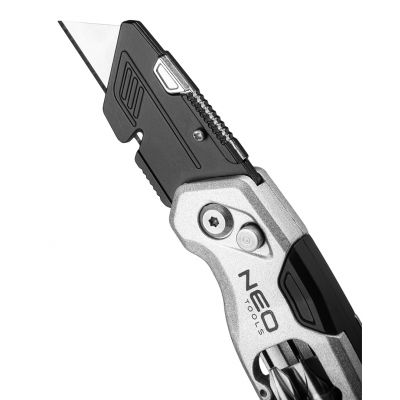 Nóż z ostrzem trapezowym składany + 4 ostrza 2 bity 63-705 NEO GTX (63-705)