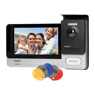 Philips WelcomeEye Touch, Zestaw wideodomofonowy, bezsłuchawkowy, kolor, LCD 7&quot;, dotykowy, menu OSD, 531101 ORNO (531101)