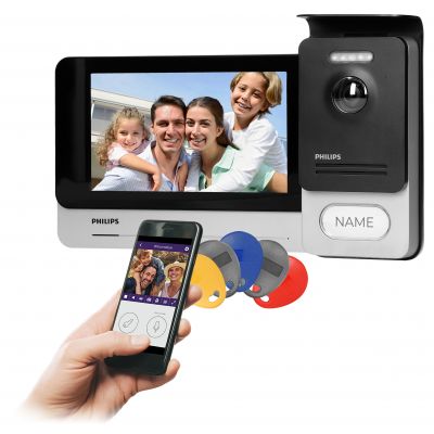 Philips WelcomeEye Connect 2, zestaw wideodomofonowy, monitor 7&quot;, dotykowy, menu OSD, WI-FI + APP na 531136 ORNO (531136)