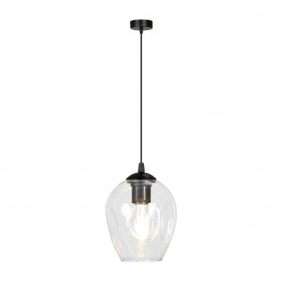 IRIS 1P E27, lampa wisząca, max. 60W, czarny-transparent AD-LD-6326B-TRE27SP ORNO (AD-LD-6326B-TRE27SP)