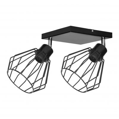 PINO 2P E27, oprawa ścienno-sufitowa, max. 2x60W, czarna, podstawa kwadrat (AD-LD-6368BE27M)