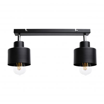 LISA 2P E27, oprawa ścienno-sufitowa, max. 2x60W, czarna, listwa (AD-LD-6393BE27M)