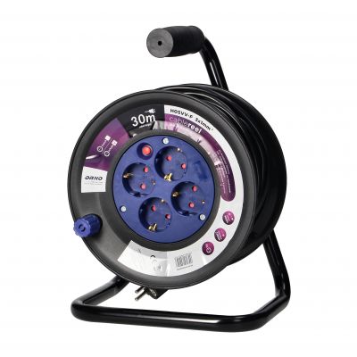 Przedłużacz bębnowy, 4 gniazda 2P+Z (Schuko), kabel PVC H05VV-F 3x1.0mm2, długość - 30m, Termik, Prz OR-AE-13152(GS)/30M ORNO (OR-AE-13152(GS)/30M)