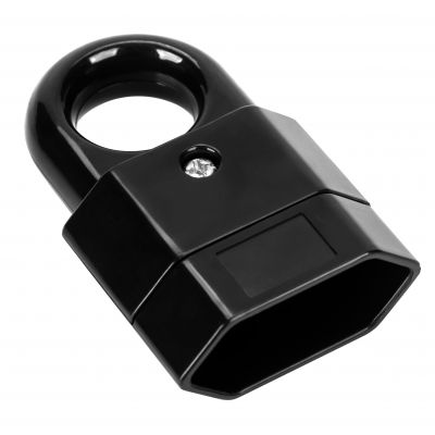 Gniazdo EURO płaskie, 2P, 10A, z uchem, czarne, (opakowanie 50 szt.) (OR-AE-13181/B/50)