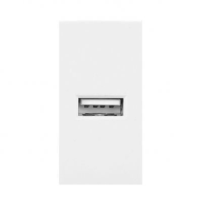 NOEN USB, port modułowy 22,5x45mm z ładowarką USB, 2,1A 5V DC, biały OR-GM-9010/W/USB ORNO (OR-GM-9010/W/USB)