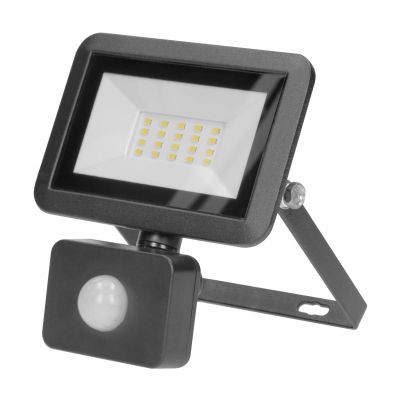 BULLED S 20W naświetlacz LED z PIR, 1600lm, IP44, 4000K, Alu+szkło (OR-NL-6136BLR4)
