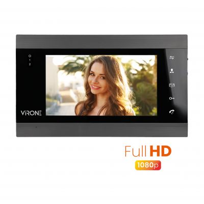 Wideo monitor bezsłuchawkowy, kolorowy, LCD 7 , WiFi + APP na telefon, z gniazdem na kartę pamięci T VDP-61FHDPMV ORNO (VDP-61FHDPMV)