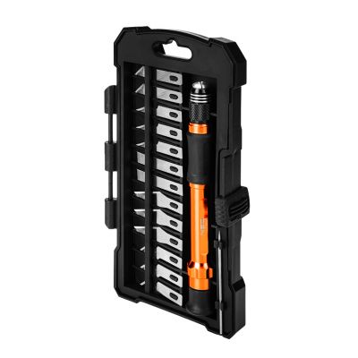 Nóż precyzyjny skalpel z wymiennym ostrzem zestaw w pudełku 14 szt. NEO GTX (63-023)