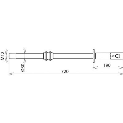 Drążek izolacyjny 30 mm z gwintem M12, dł. 720 mm (766072)