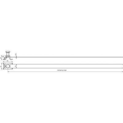 Wspornik do drutu 6-8 mm z obejmą PV do rury spustowej 50-120 mm, stal nierdzewna NIRO (200029)